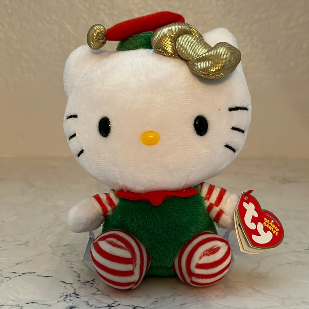 Hello Kitty Christmas Beanie baby NWT